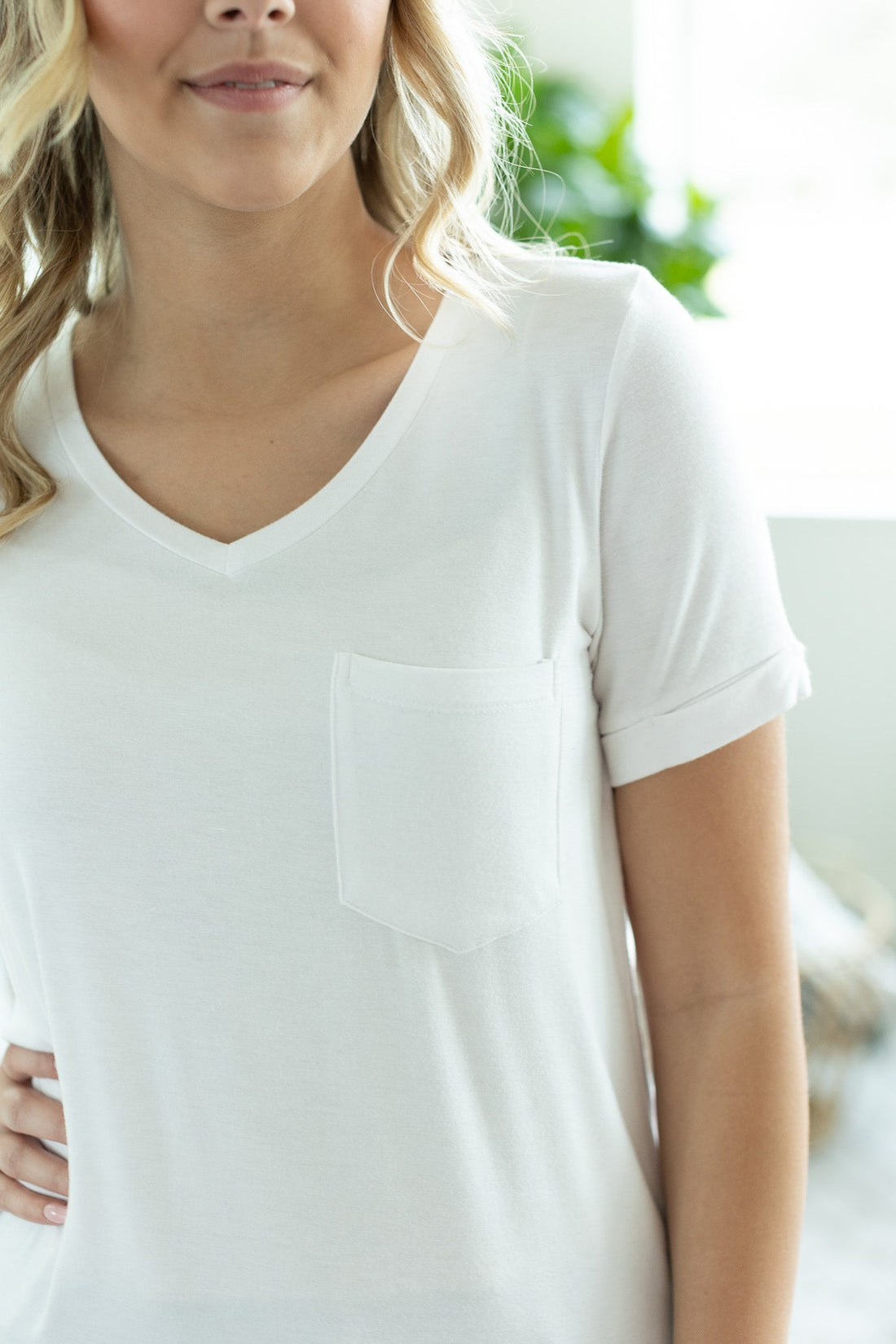 IN STOCK Sophie Pocket Tee - White | Women&