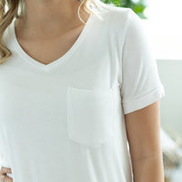 IN STOCK Sophie Pocket Tee - White | Women's Short Sleeve