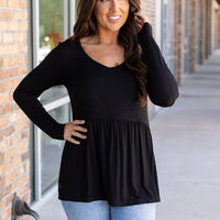 IN STOCK Long Sleeve Sarah Ruffle - Black | Women's Top