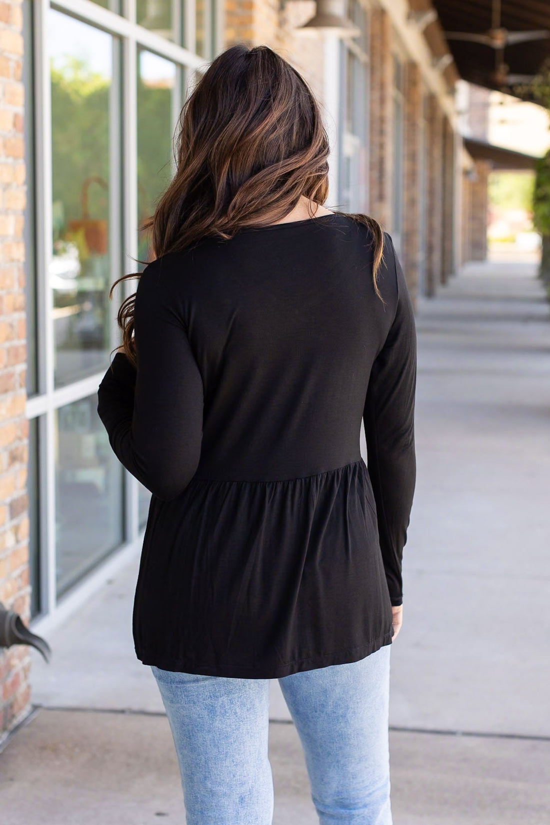 IN STOCK Long Sleeve Sarah Ruffle - Black | Women&