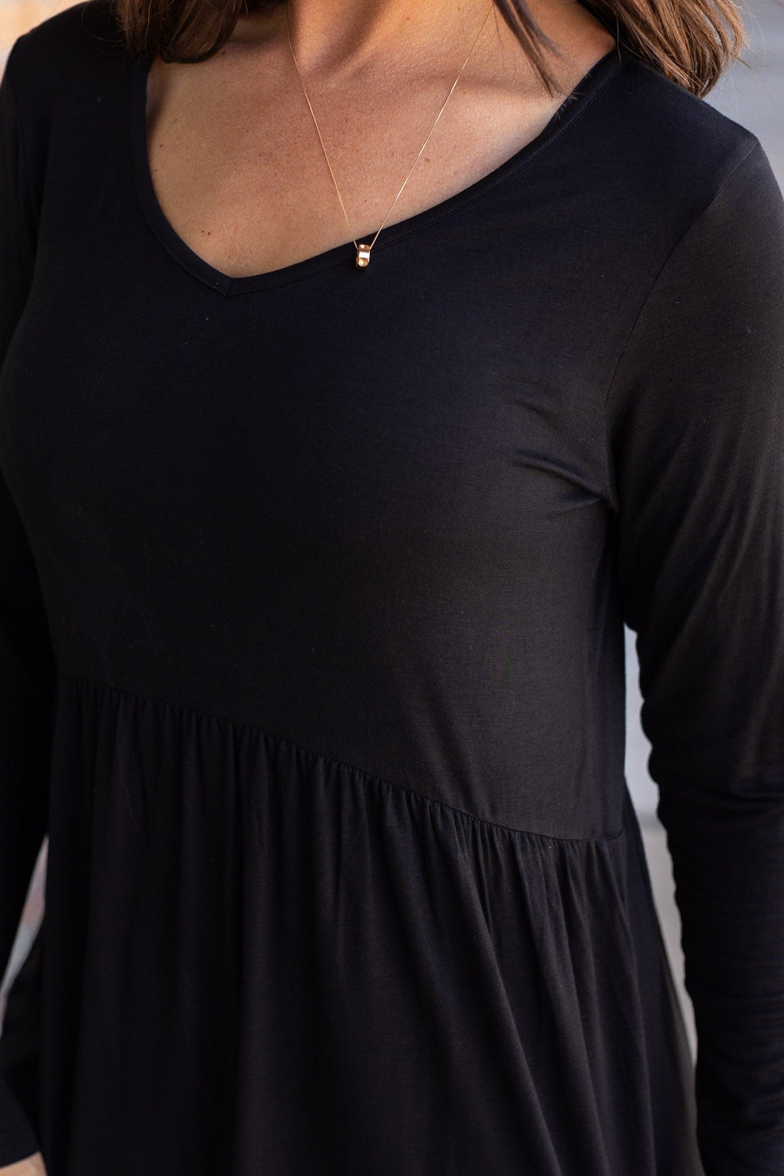 IN STOCK Long Sleeve Sarah Ruffle - Black | Women&