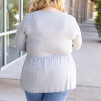 IN STOCK Long Sleeve Sarah Ruffle - Light Grey | Women's Top