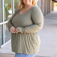 IN STOCK Long Sleeve Sarah Ruffle - Olive | Women's Top