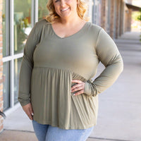 IN STOCK Long Sleeve Sarah Ruffle - Olive | Women's Top