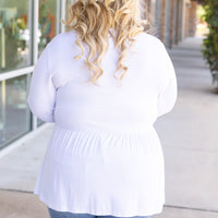 IN STOCK Long Sleeve Sarah Ruffle - White | Women's Top