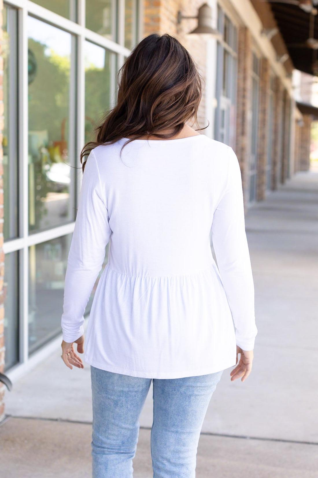 IN STOCK Long Sleeve Sarah Ruffle - White | Women&