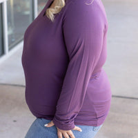 IN STOCK Larissa Long Sleeve - Purple | Women's V-Neck Top