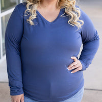 IN STOCK Larissa Long Sleeve - Blue | Women's V-Neck Top