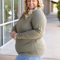 IN STOCK Larissa Long Sleeve - Olive | Women's V-Neck Top FINAL SALE