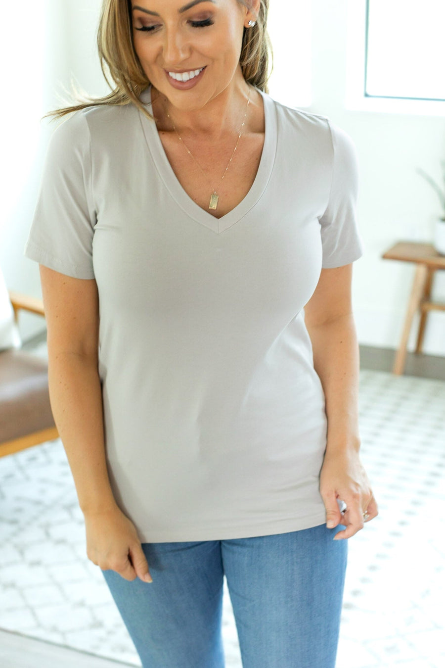 IN STOCK Olivia Tee - Stone Grey | Women's Short Sleeve FINAL SALE