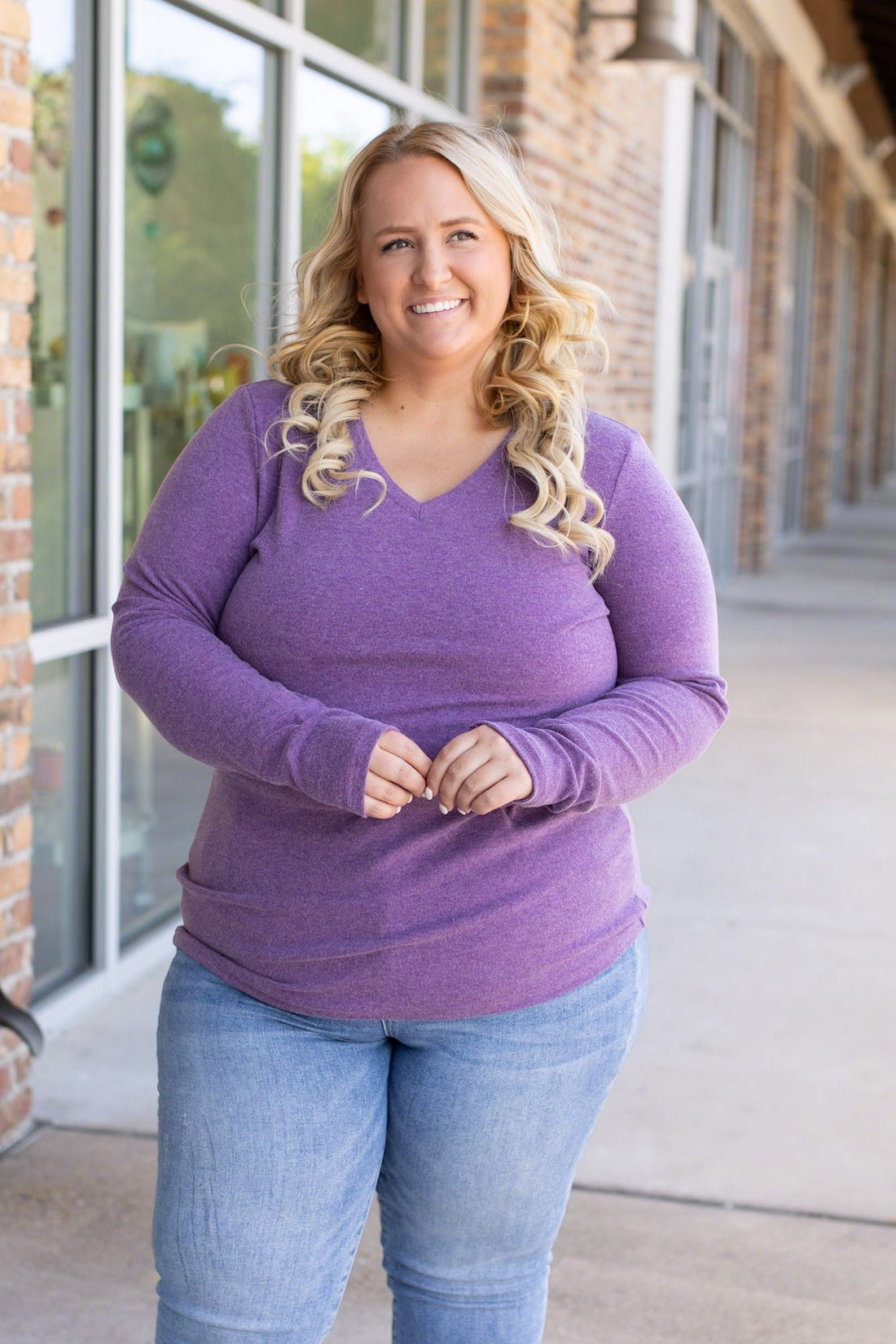 IN STOCK Leah Long Sleeve Top - Purple | Women&