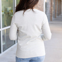 IN STOCK Leah Long Sleeve Top - Light Grey | Women's Casual Top