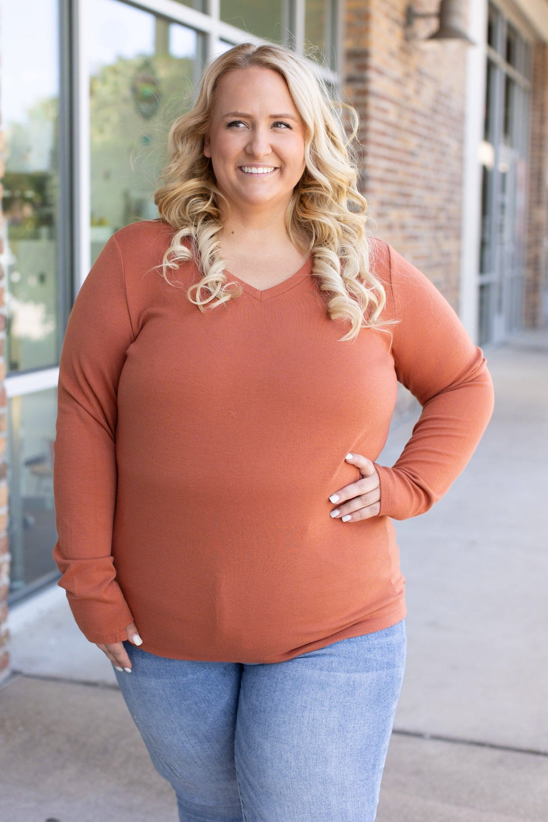 IN STOCK Leah Long Sleeve Top - Pumpkin | Women&