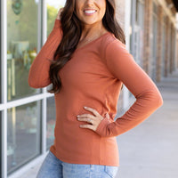 IN STOCK Leah Long Sleeve Top - Pumpkin | Women's Casual Top