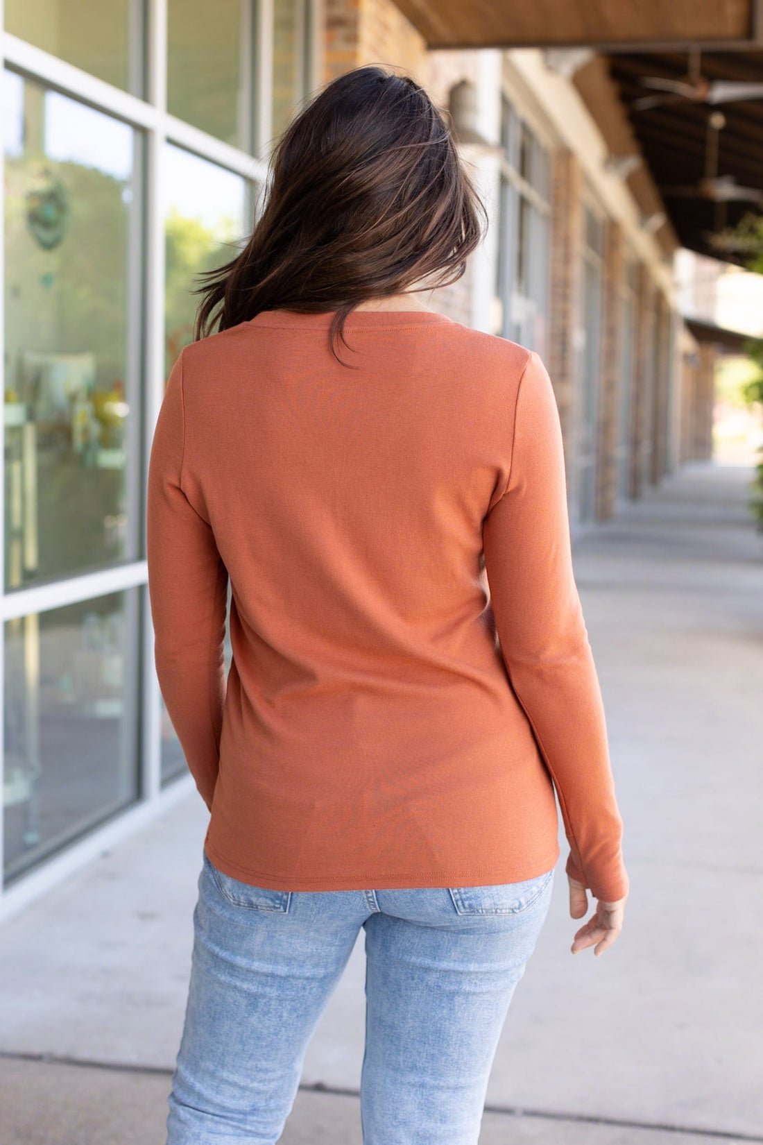 IN STOCK Leah Long Sleeve Top - Pumpkin | Women&