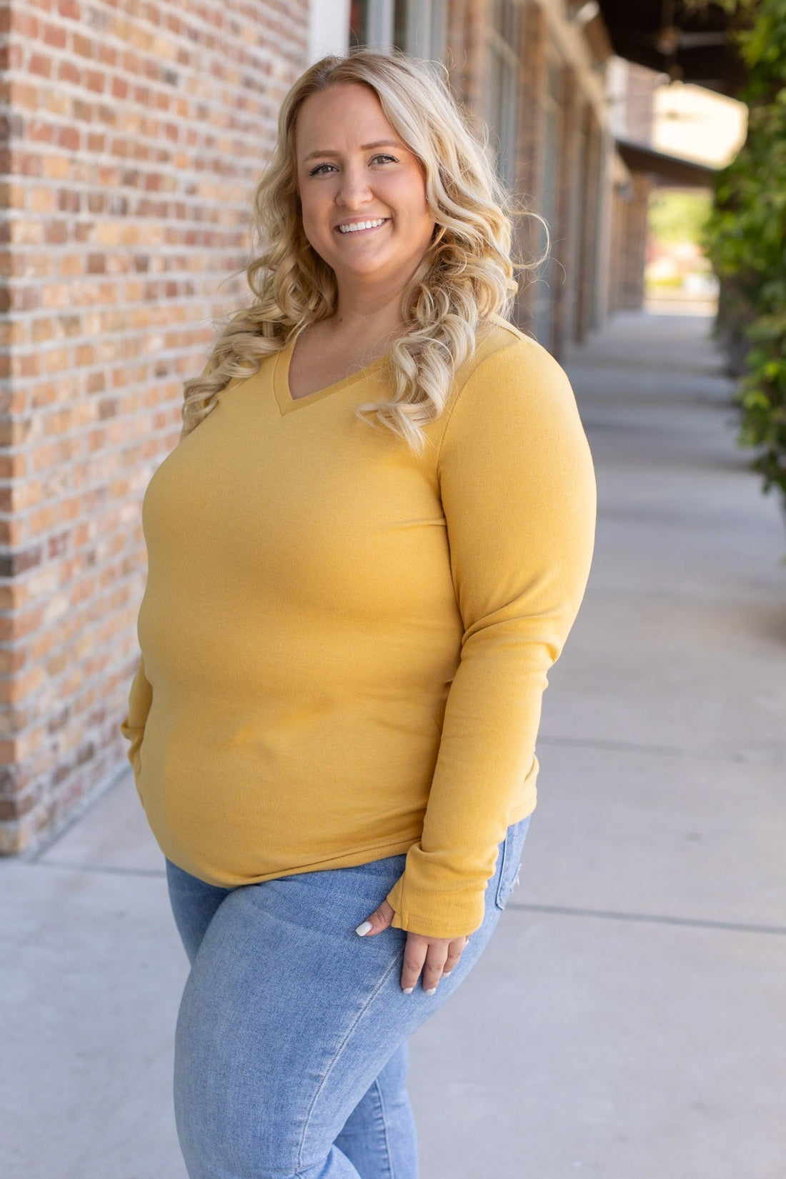 IN STOCK Leah Long Sleeve Top - Mustard | Women&