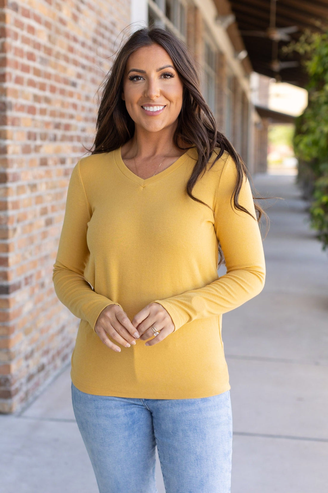 IN STOCK Leah Long Sleeve Top - Mustard | Women&