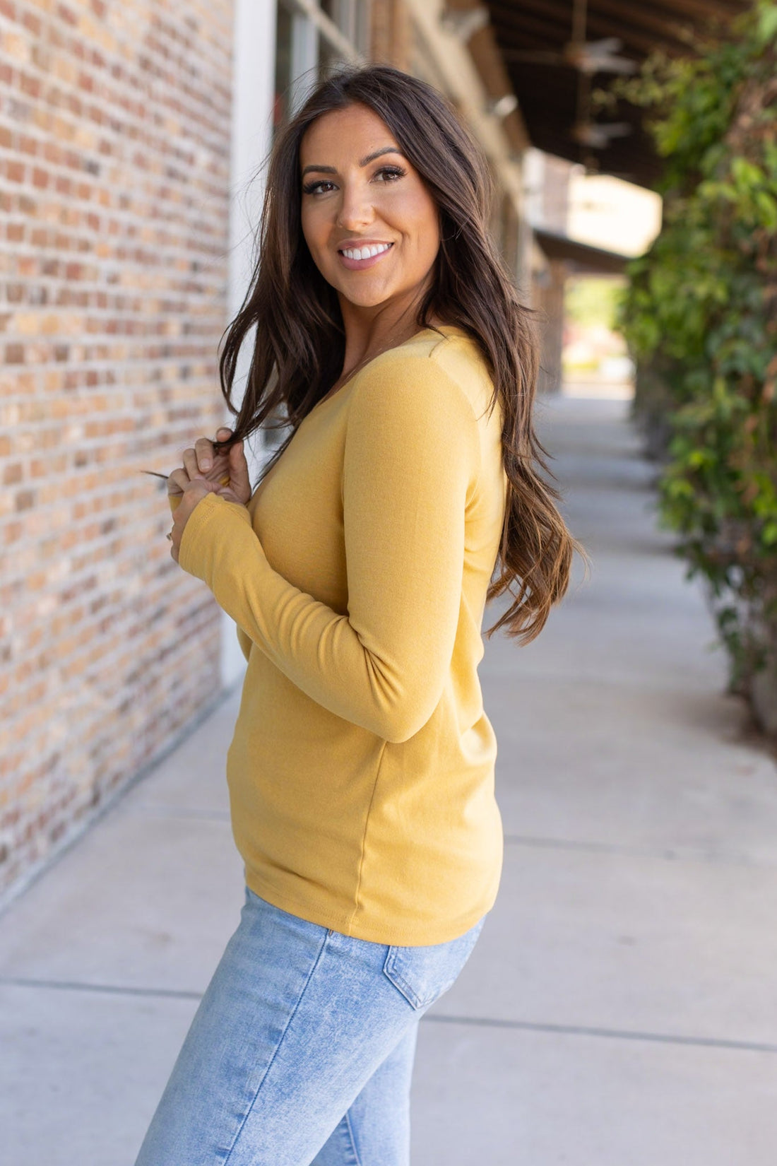 IN STOCK Leah Long Sleeve Top - Mustard | Women&