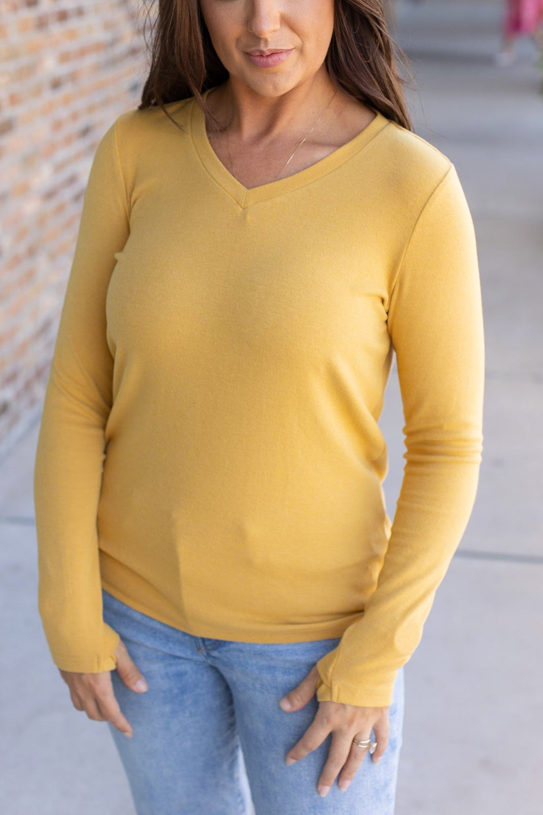 IN STOCK Leah Long Sleeve Top - Mustard | Women&