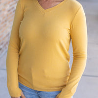 IN STOCK Leah Long Sleeve Top - Mustard | Women's Casual Top FINAL SALE