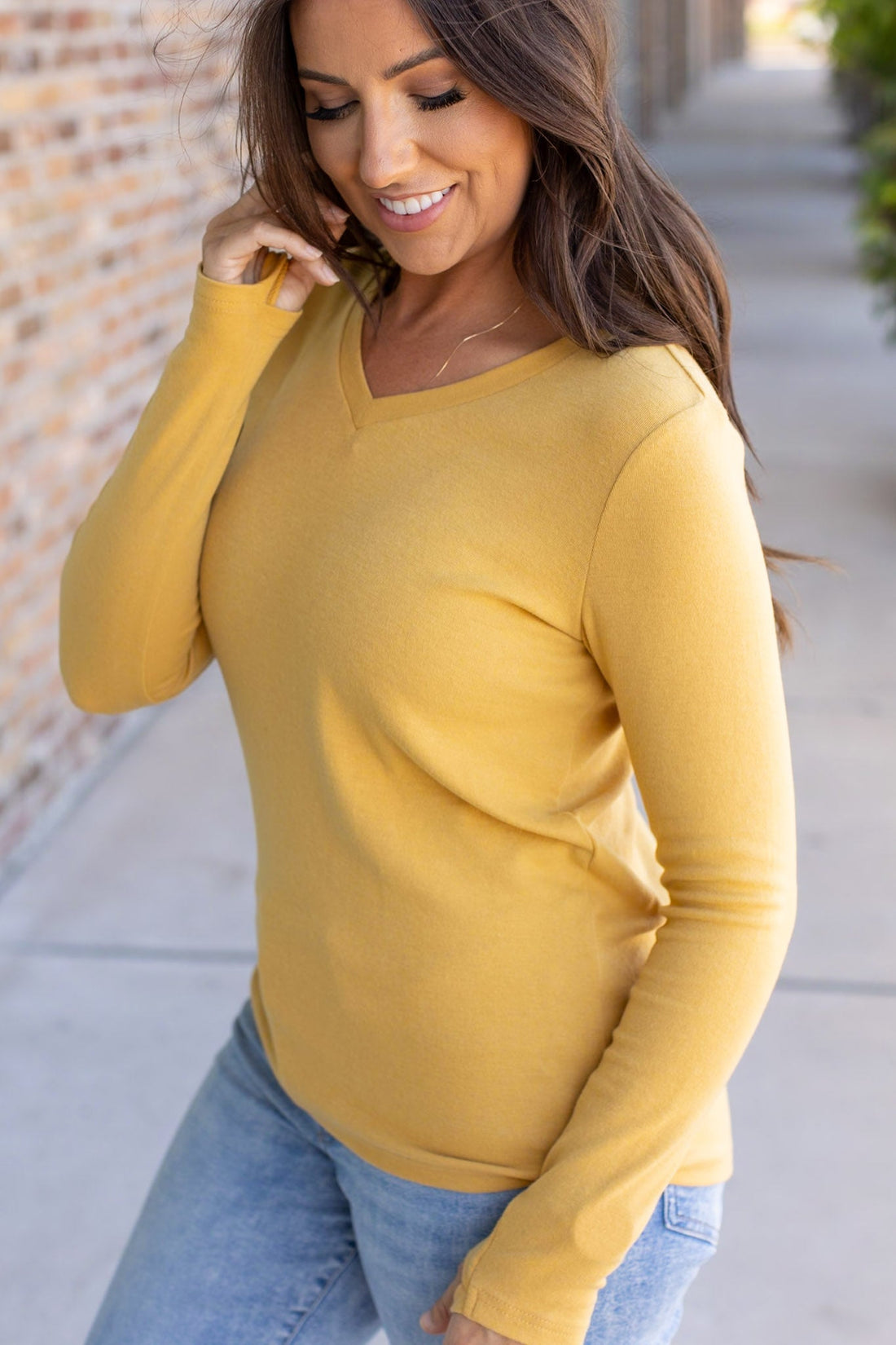 IN STOCK Leah Long Sleeve Top - Mustard | Women&