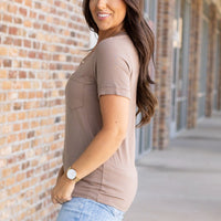 IN STOCK Sophie Pocket Tee - Mocha | Women's Short Sleeve