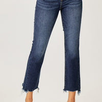 Risen Full Size Frayed Hem Cropped Straight Jeans