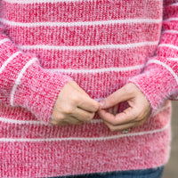 IN STOCK Cozy Striped Sweater - Red