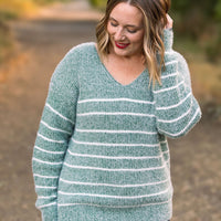 IN STOCK Cozy Striped Sweater - Green