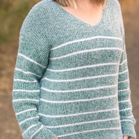 IN STOCK Cozy Striped Sweater - Green