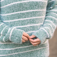 IN STOCK Cozy Striped Sweater - Green