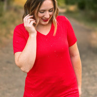 IN STOCK Olivia Tee - Red Sparkle