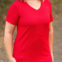 IN STOCK Olivia Tee - Red Sparkle