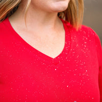 IN STOCK Olivia Tee - Red Sparkle