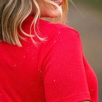 IN STOCK Olivia Tee - Red Sparkle