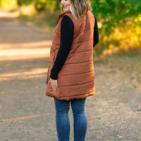 IN STOCK Harlow Long Vest - Cinnamon