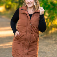 IN STOCK Harlow Long Vest - Cinnamon