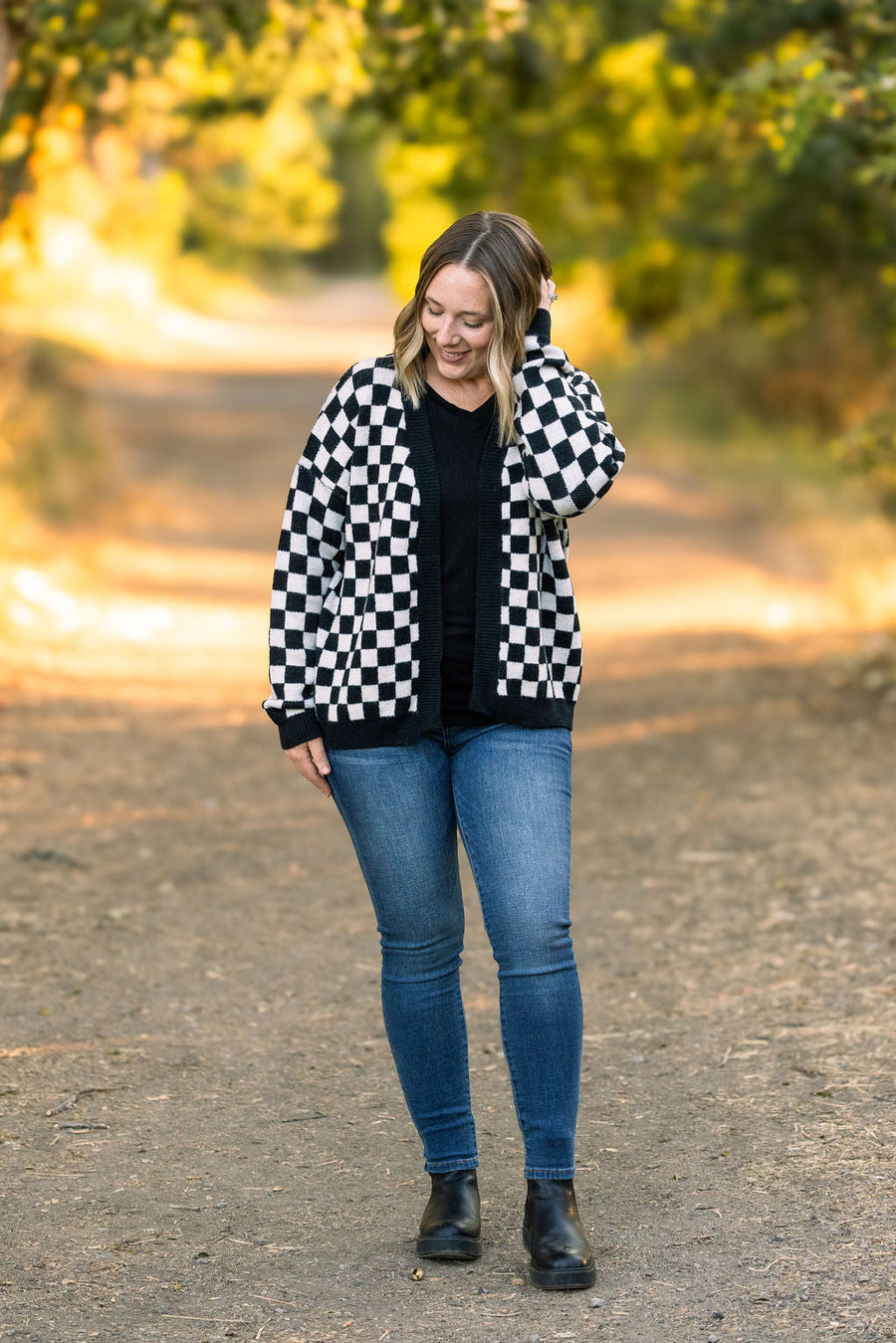 IN STOCK Black Checker Cardigan