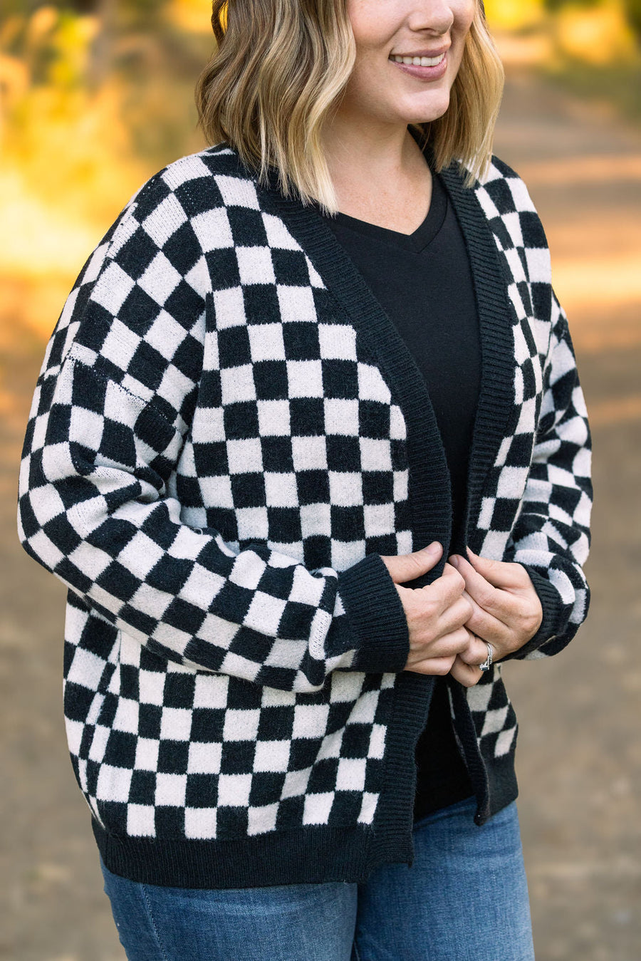 IN STOCK Black Checker Cardigan