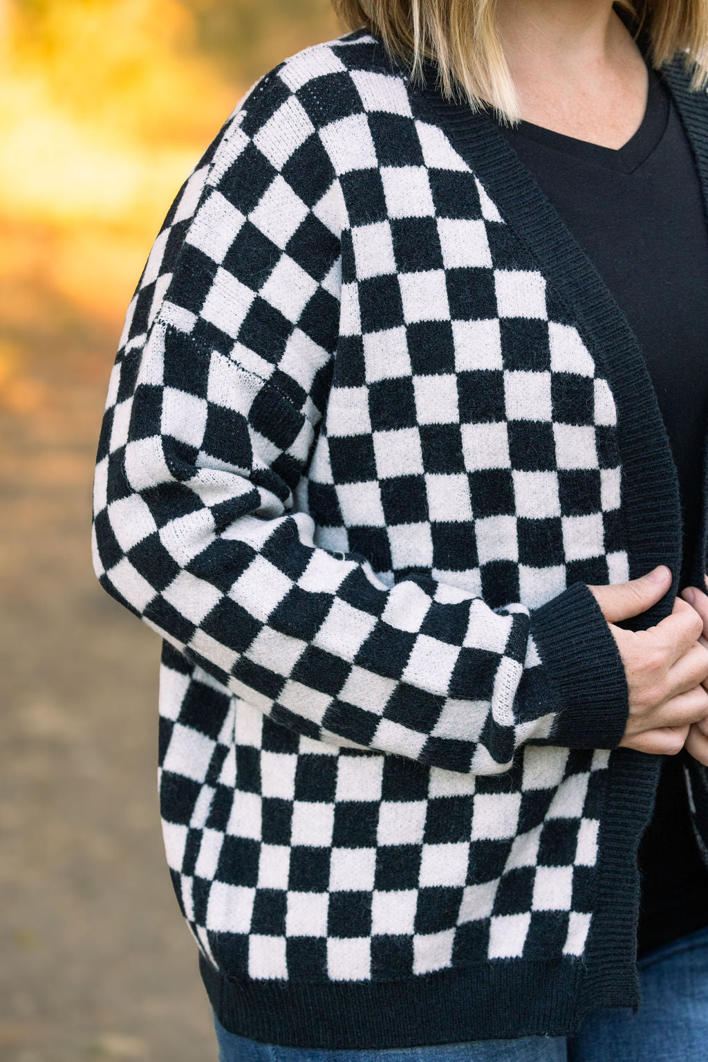 IN STOCK Black Checker Cardigan