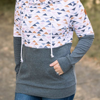 IN STOCK Hailey Pullover Hoodie - Geometric and Charcoal