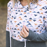 IN STOCK Hailey Pullover Hoodie - Geometric and Charcoal