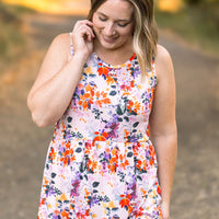 IN STOCK Renee Ruffle Tank - Fall Floral Leaves