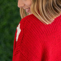 IN STOCK Snowflake Cardigan - Red