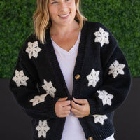 IN STOCK Snowflake Cardigan - Black