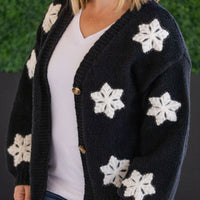 IN STOCK Snowflake Cardigan - Black