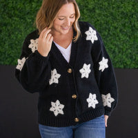 IN STOCK Snowflake Cardigan - Black