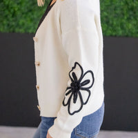 IN STOCK Black Floral Sweater Cardigan