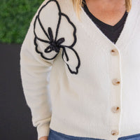 IN STOCK Black Floral Sweater Cardigan