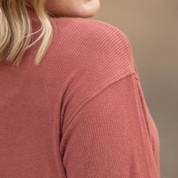 IN STOCK Corrine Ribbed Pullover Top - Terra Cotta